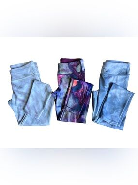 Girls’ Lot of 3 Athleta Girl Leggings, Size Medium 8-10 Printed Athleta Bundle